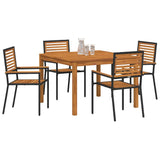 Garden Dining Set 5 pcs Black Poly rattan