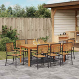 Garden Dining Set 9 pcs Black Poly rattan
