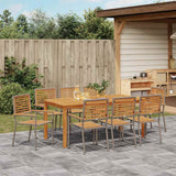 Garden Dining Set 9 pcs Grey Poly rattan