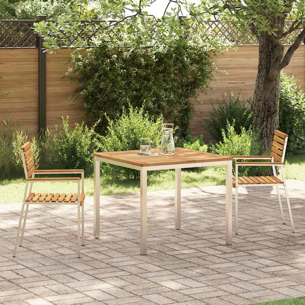 Garden Dining Set 3 pcs Solid acacia wood & stainless steel