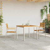 Garden Dining Set 3 pcs Solid acacia wood & stainless steel