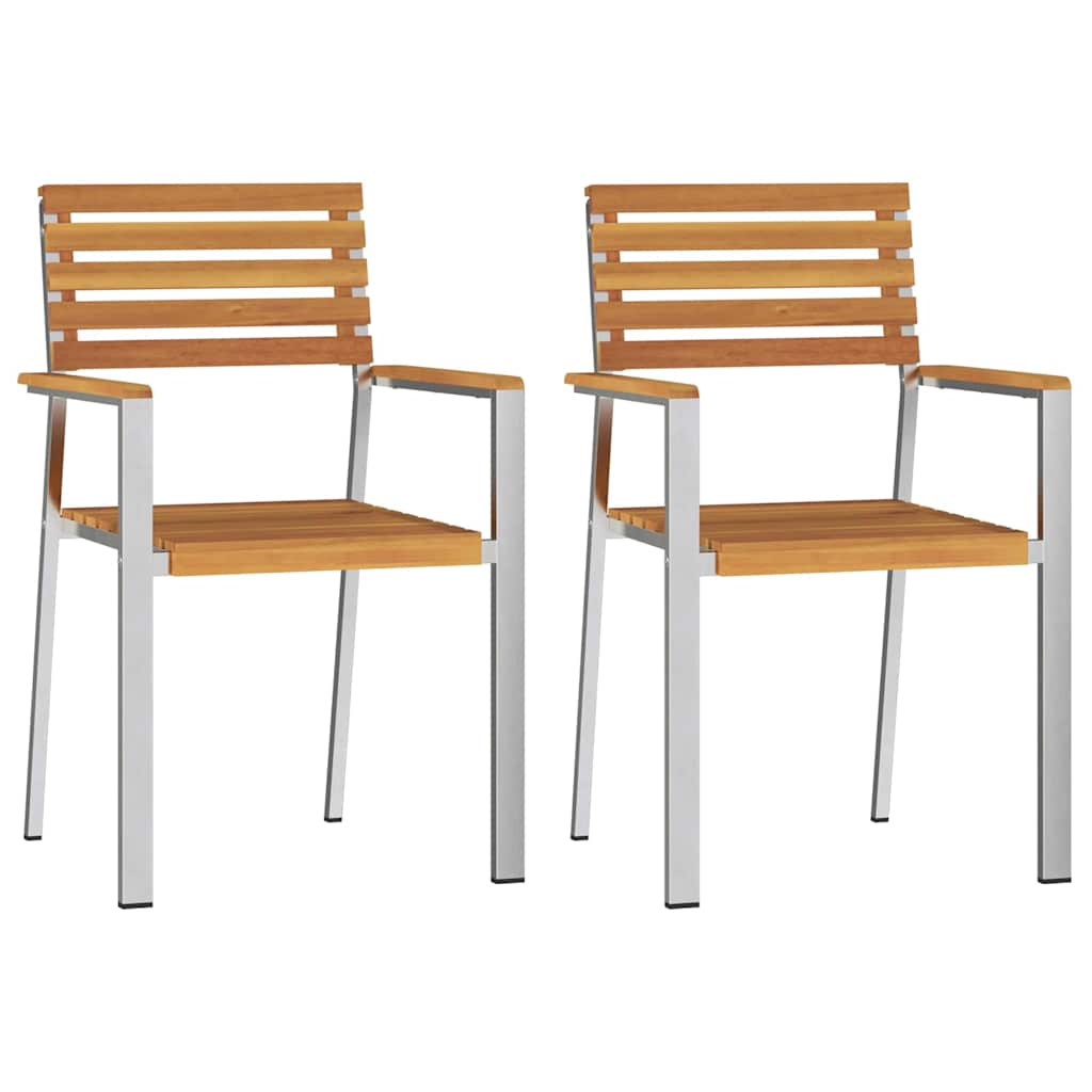 Garden Dining Set 3 pcs Solid acacia wood & stainless steel