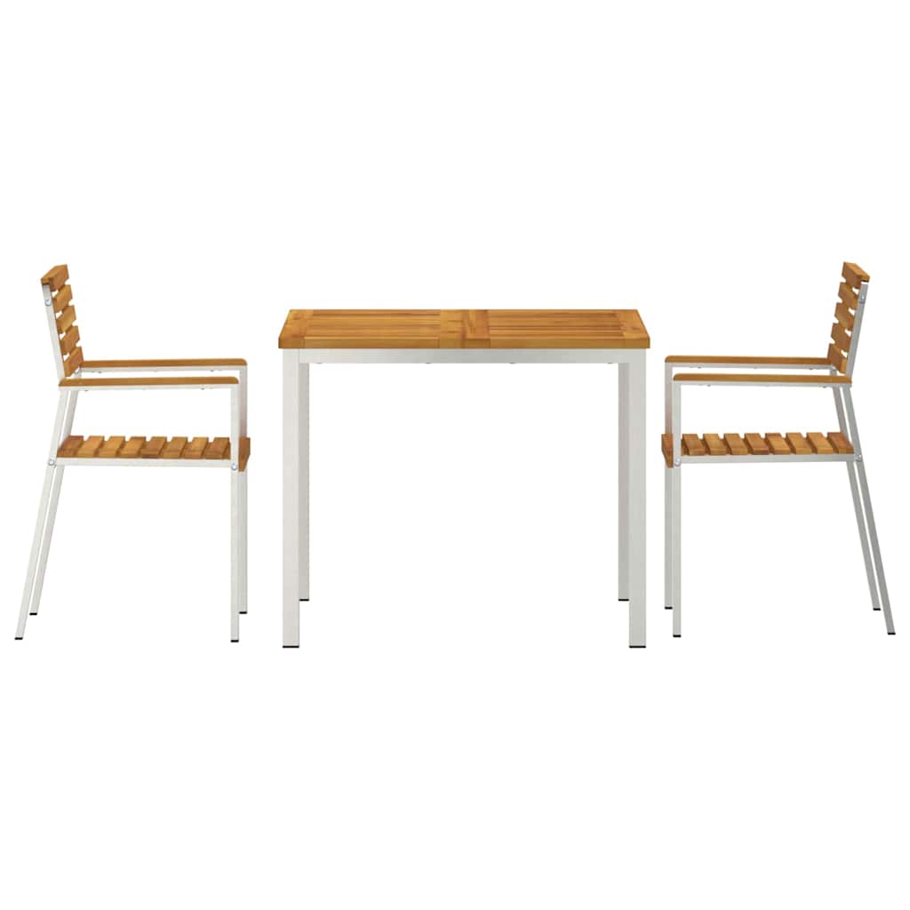 Garden Dining Set 3 pcs Solid acacia wood & stainless steel