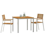 Garden Dining Set 3 pcs Solid acacia wood & stainless steel