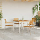 Garden Dining Set 5 pcs Solid acacia wood & stainless steel