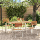 Garden Dining Set 5 pcs Solid acacia wood & stainless steel