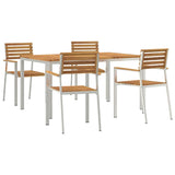 Garden Dining Set 5 pcs Solid acacia wood & stainless steel