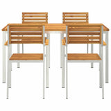 Garden Dining Set 5 pcs Solid acacia wood & stainless steel