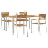 Garden Dining Set 5 pcs Solid acacia wood & stainless steel