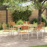 Garden Dining Set 7 pcs Solid acacia wood & stainless steel
