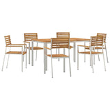 Garden Dining Set 7 pcs Solid acacia wood & stainless steel