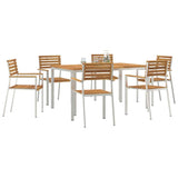 Garden Dining Set 7 pcs Solid acacia wood & stainless steel