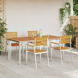 Garden Dining Set 5 pcs Solid acacia wood & stainless steel