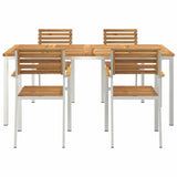 Garden Dining Set 5 pcs Solid acacia wood & stainless steel