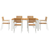 Garden Dining Set 7 pcs Solid acacia wood & stainless steel