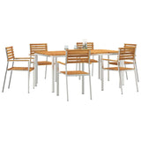 Garden Dining Set 7 pcs Solid acacia wood & stainless steel