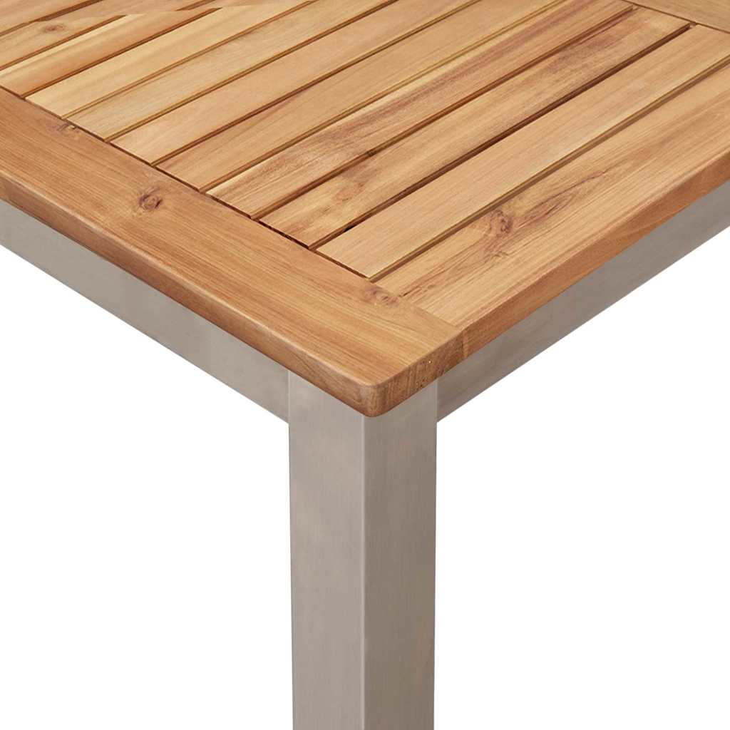 Garden Dining Set 7 pcs Solid acacia wood & stainless steel