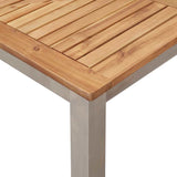 Garden Dining Set 7 pcs Solid acacia wood & stainless steel