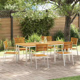 Garden Dining Set 7 pcs Solid acacia wood & stainless steel