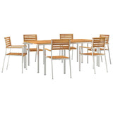 Garden Dining Set 7 pcs Solid acacia wood & stainless steel