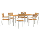 Garden Dining Set 7 pcs Solid acacia wood & stainless steel
