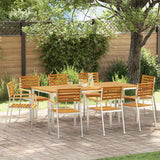 Garden Dining Set 9 pcs Solid acacia wood & stainless steel