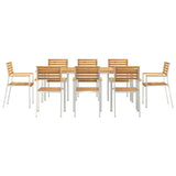 Garden Dining Set 9 pcs Solid acacia wood & stainless steel