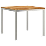 Garden Dining Set 3 pcs Brown Solid teak wood & stainless steel