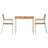 Garden Dining Set 3 pcs Brown Solid teak wood & stainless steel