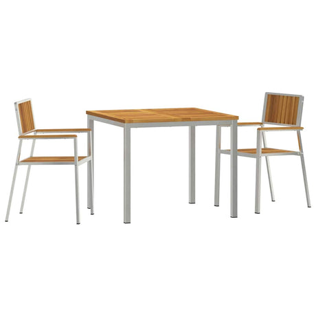 Garden Dining Set 3 pcs Brown Solid acacia wood