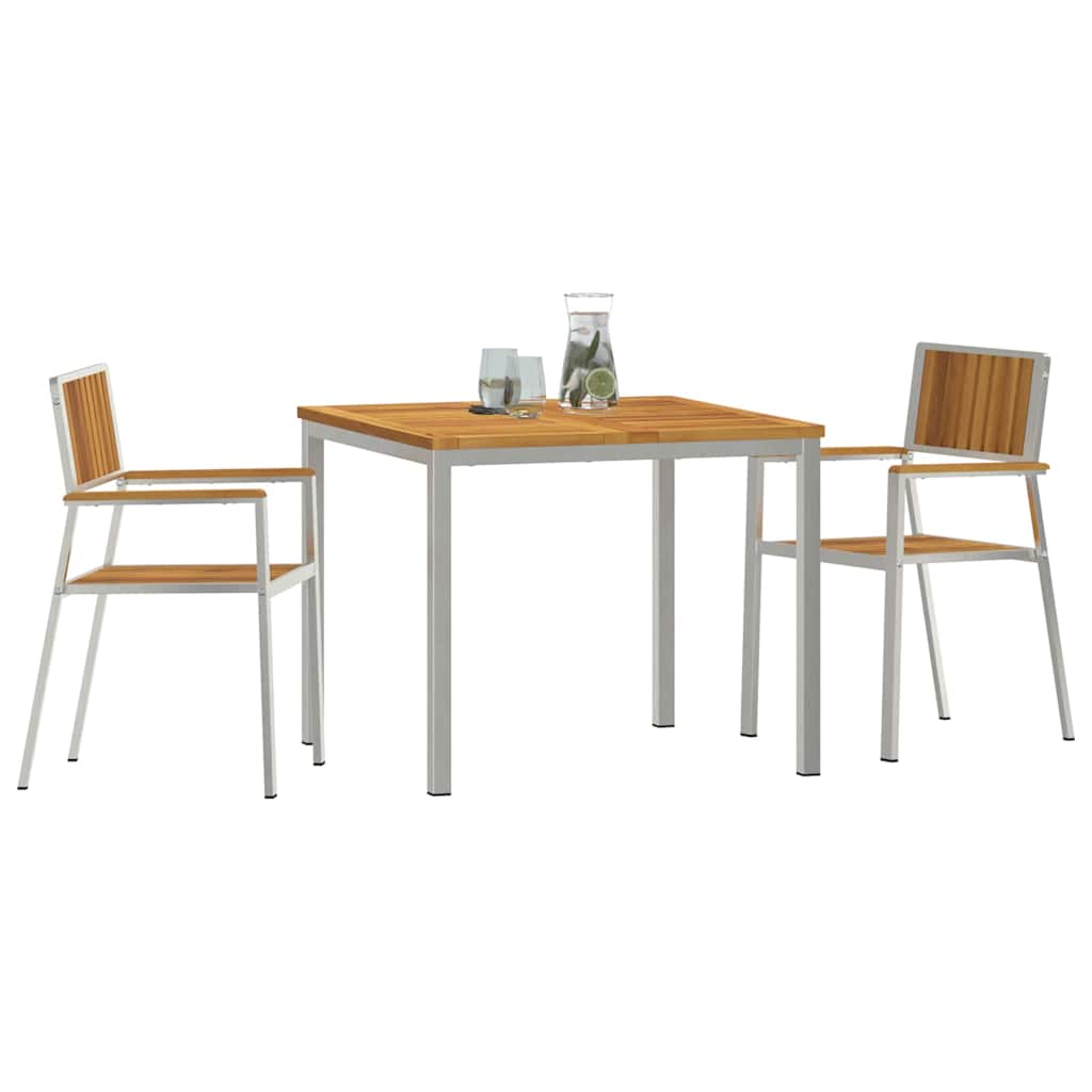 Garden Dining Set 3 pcs Brown Solid acacia wood