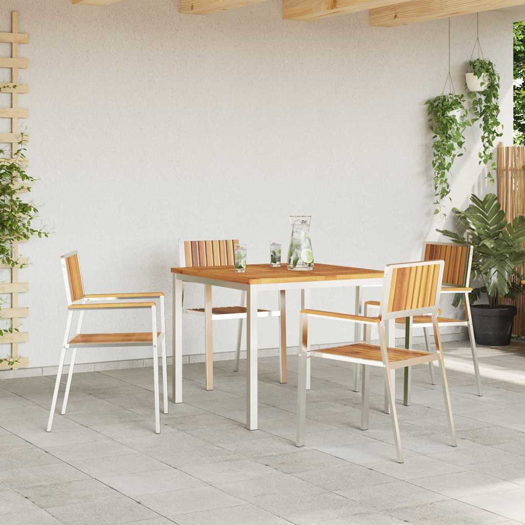 Garden Dining Set 5 pcs Brown Solid acacia wood