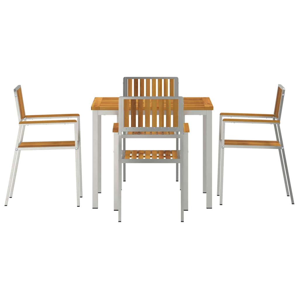 Garden Dining Set 5 pcs Brown Solid acacia wood
