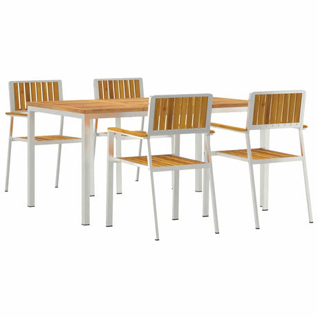 Garden Dining Set 5 pcs Brown Solid acacia wood