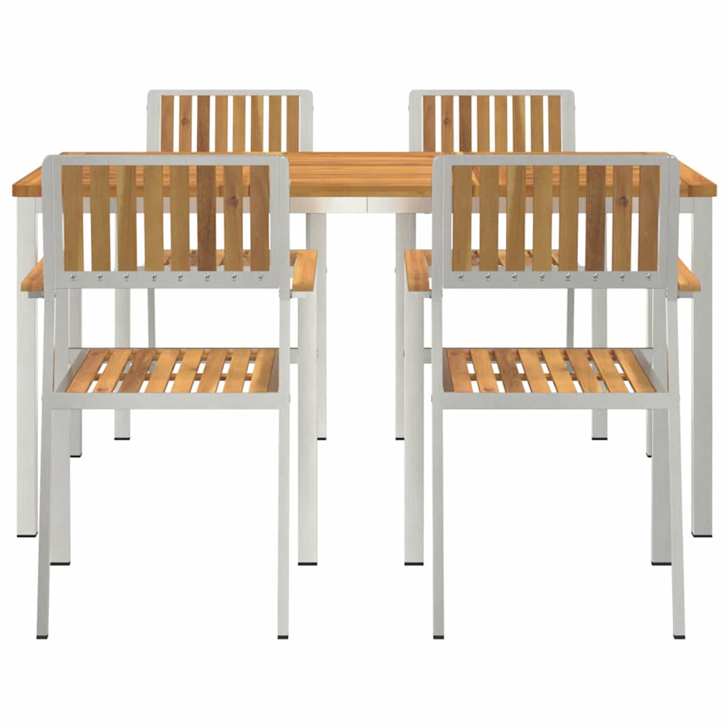 Garden Dining Set 5 pcs Brown Solid acacia wood