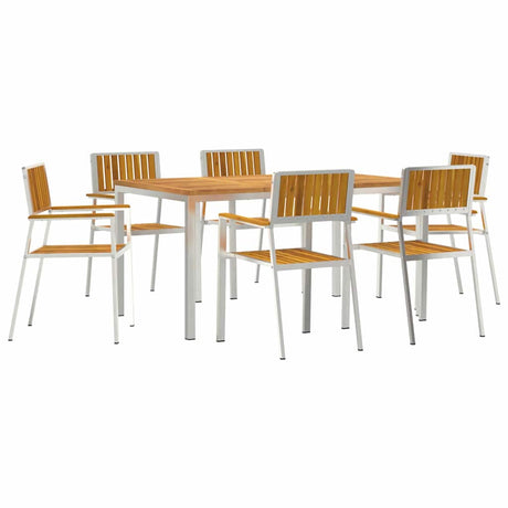 Garden Dining Set 7 pcs Brown Solid acacia wood