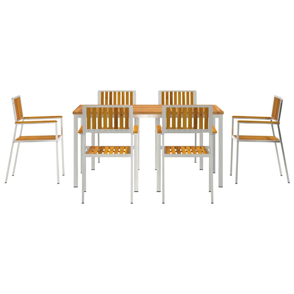 Garden Dining Set 7 pcs Brown Solid acacia wood