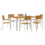 Garden Dining Set 7 pcs Brown Solid acacia wood