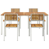 Garden Dining Set 5 pcs Brown Solid acacia wood