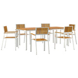 Garden Dining Set 7 pcs Brown Solid acacia wood
