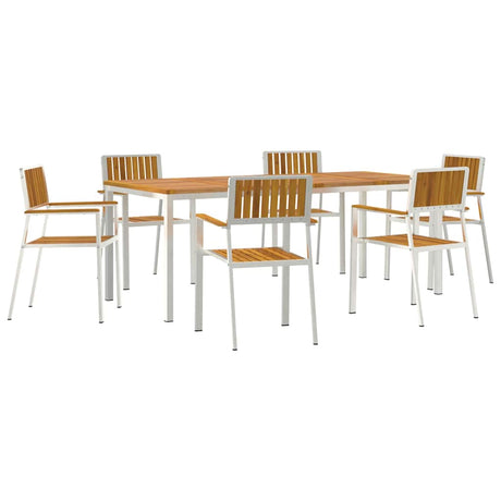 Garden Dining Set 7 pcs Brown Solid acacia wood