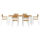Garden Dining Set 7 pcs Brown Solid acacia wood