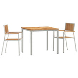 Garden Dining Set 3 pcs Brown Solid teak wood