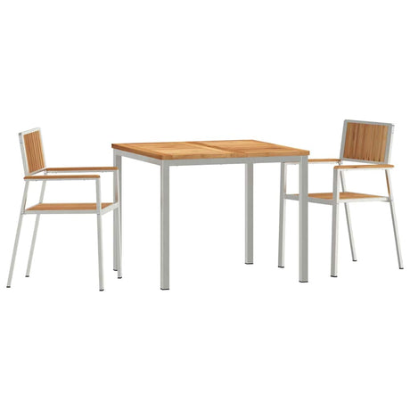 Garden Dining Set 3 pcs Brown Solid teak wood