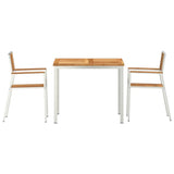 Garden Dining Set 3 pcs Brown Solid teak wood