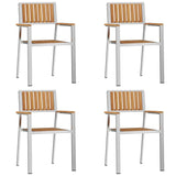 Garden Dining Set 5 pcs Brown Solid teak wood