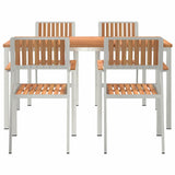 Garden Dining Set 5 pcs Brown Solid teak wood