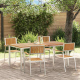 Garden Dining Set 5 pcs Brown Solid teak wood