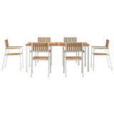 Garden Dining Set 7 pcs Brown Solid teak wood