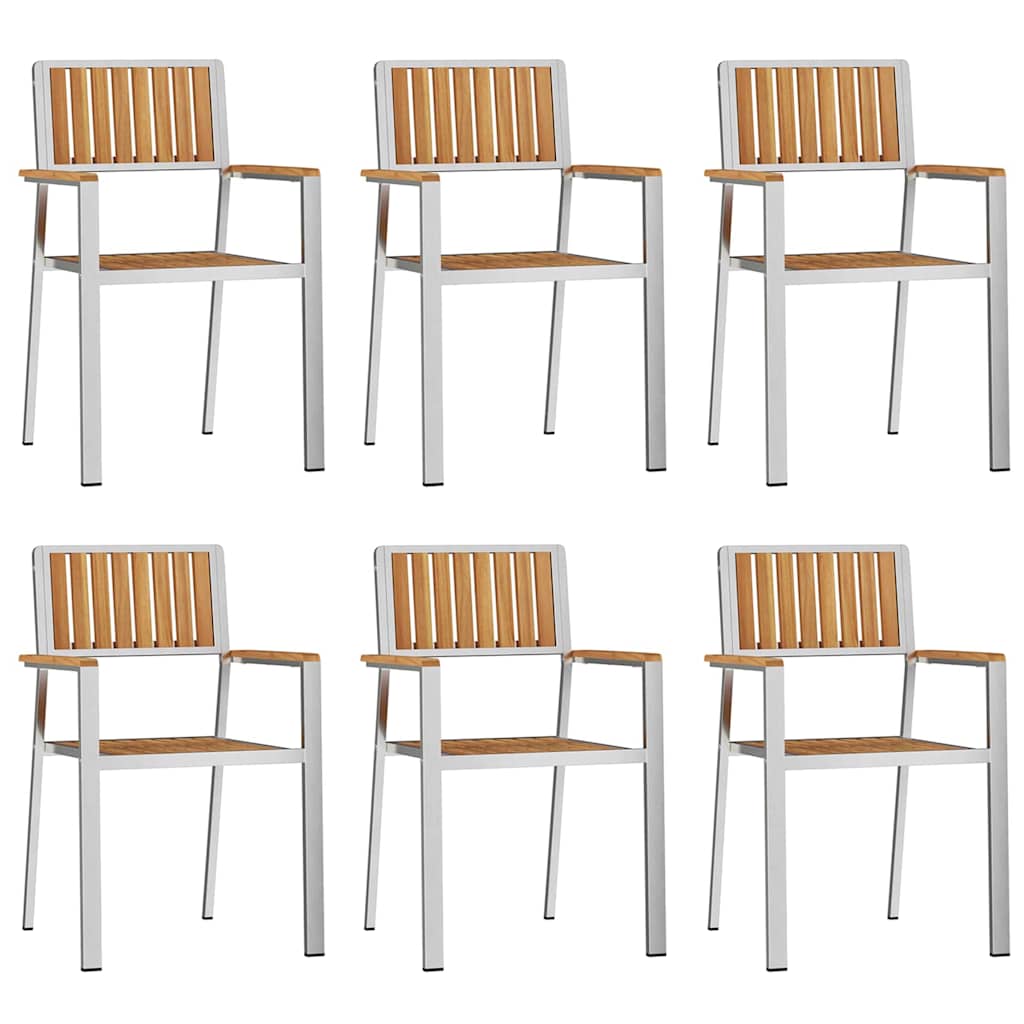Garden Dining Set 7 pcs Brown Solid teak wood